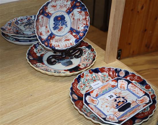 Eight Japanese Imari dishes